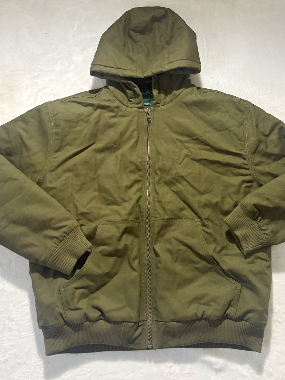 Woolrich Olive Green Hooded Field Jacket